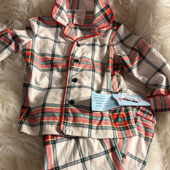 Cat & Jack Other - Cat & Jack Cream and Red Plaid Kids Pajama Set